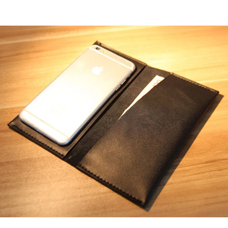 Black LEATHER Womens Bifold Long Wallet Leather Long Wallet FOR Women
