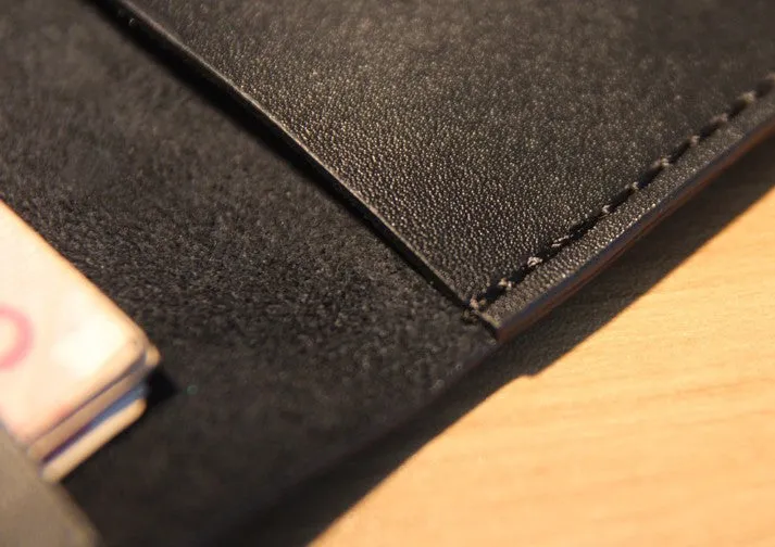 Black LEATHER Womens Bifold Long Wallet Leather Long Wallet FOR Women