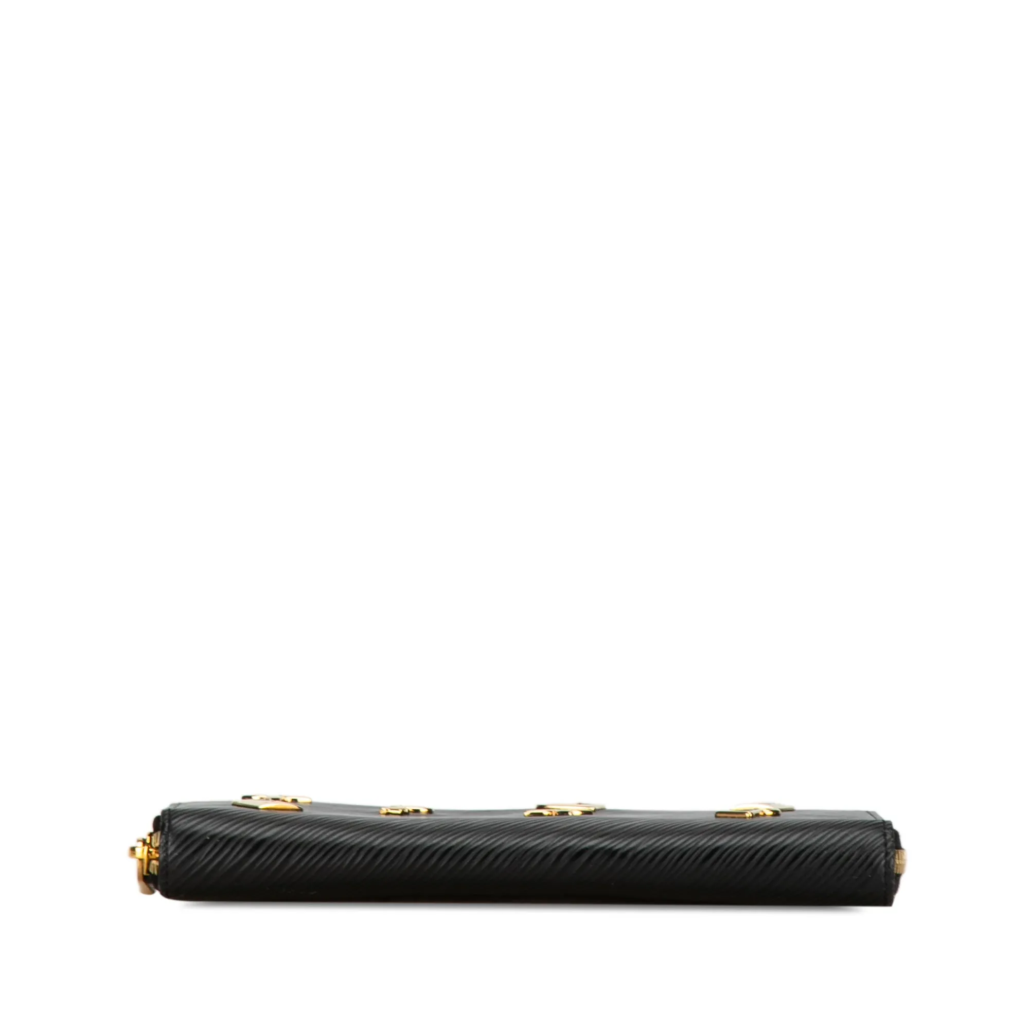 Black Louis Vuitton Epi Love Lock Zippy Long Wallet