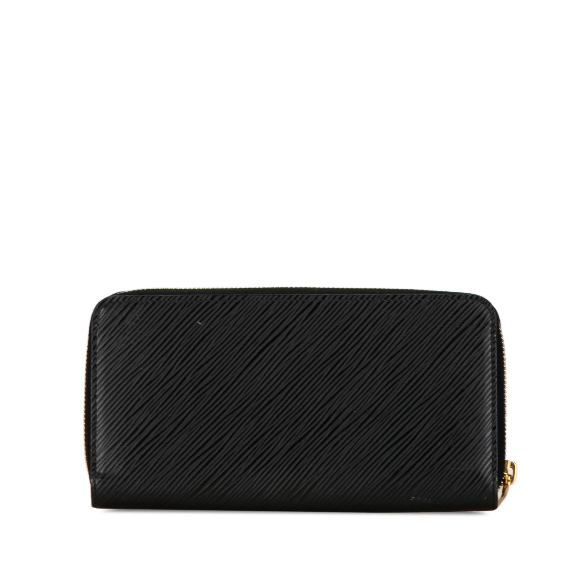 Black Louis Vuitton Epi Love Lock Zippy Long Wallet