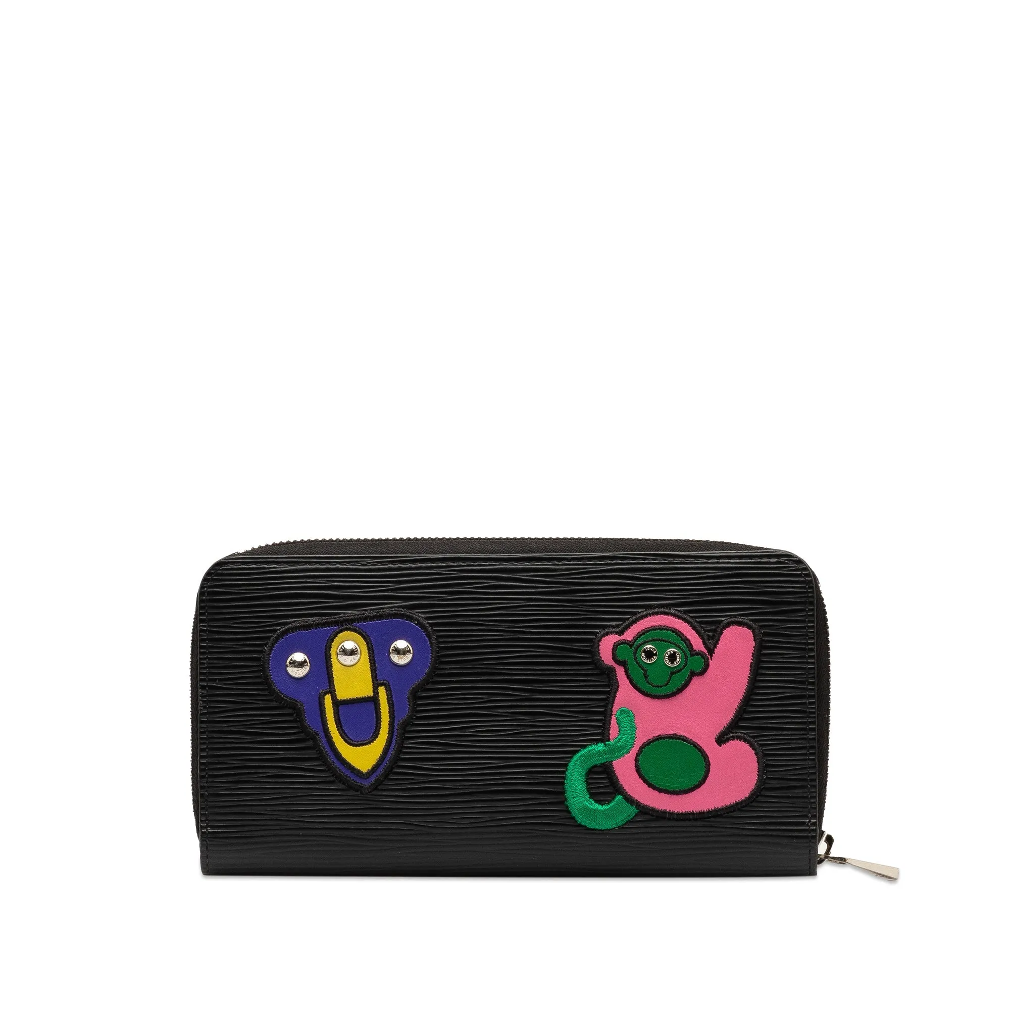 Black Louis Vuitton Epi Patches Zippy Wallet