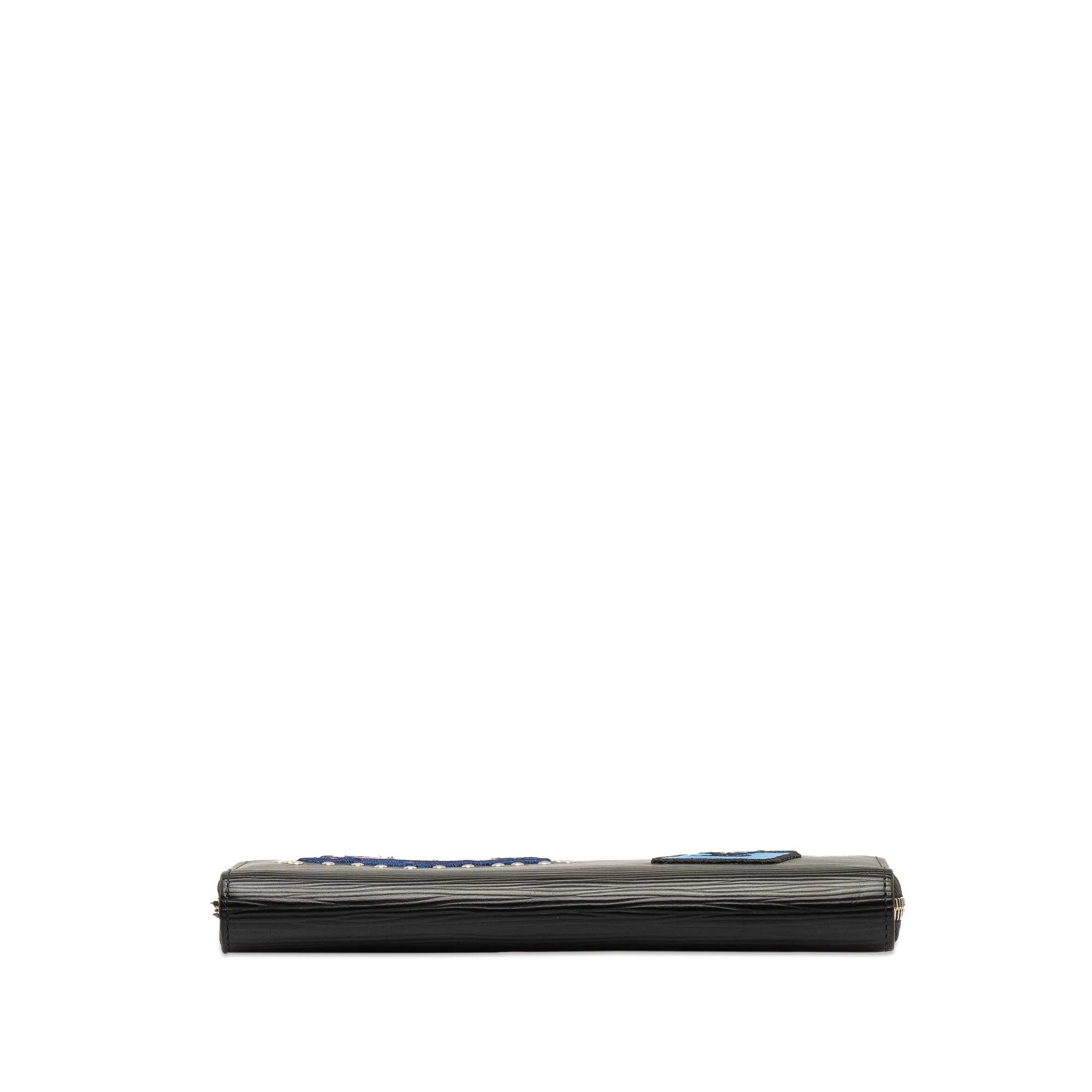 Black Louis Vuitton Epi Patches Zippy Wallet