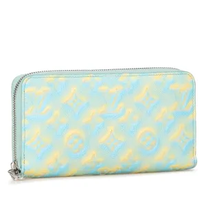 Blue Louis Vuitton Monogram Empreinte Summer Stardust Zippy Wallet