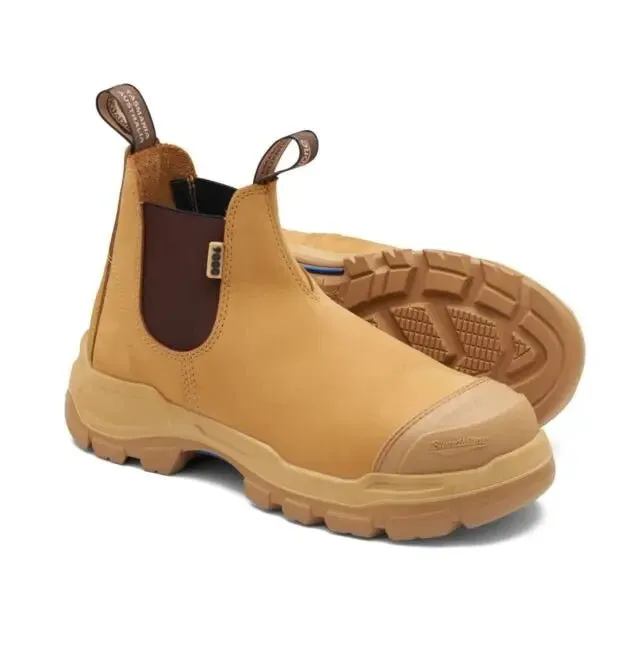 BLUNDSTONE #9000 UNISEX SAFETY SLIP-ON BOOTS - WHEAT