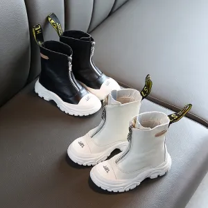 Children's Shoes Boys Girls Leather  Martin boots Anti-kick Soft Ankle Boots