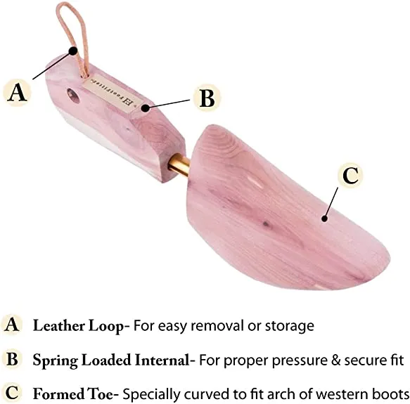 FootFitter Western Cedar Boot Tree | Best Shoe Trees for Western Cowboy Style Boots