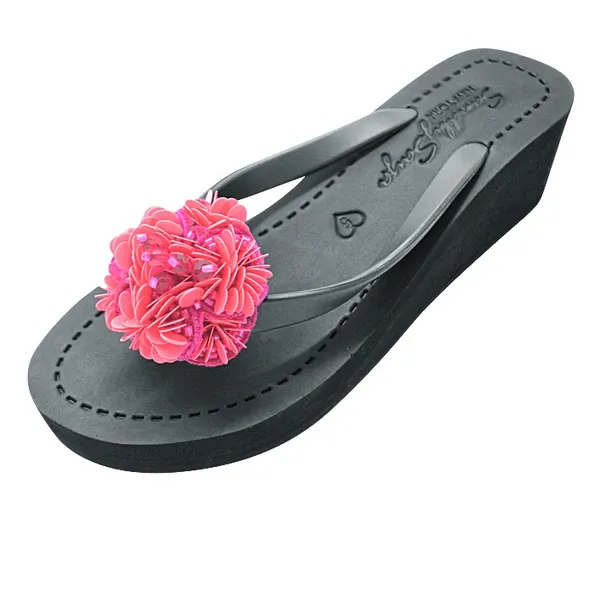 【JP】Noho (Pink Flower) - Women's Mid Wedge -Japan Stock