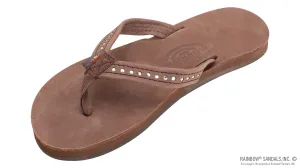 KIDS RAINBOW CRYSTAL STRAP PREMIER LEATHER SIERRA BROWN