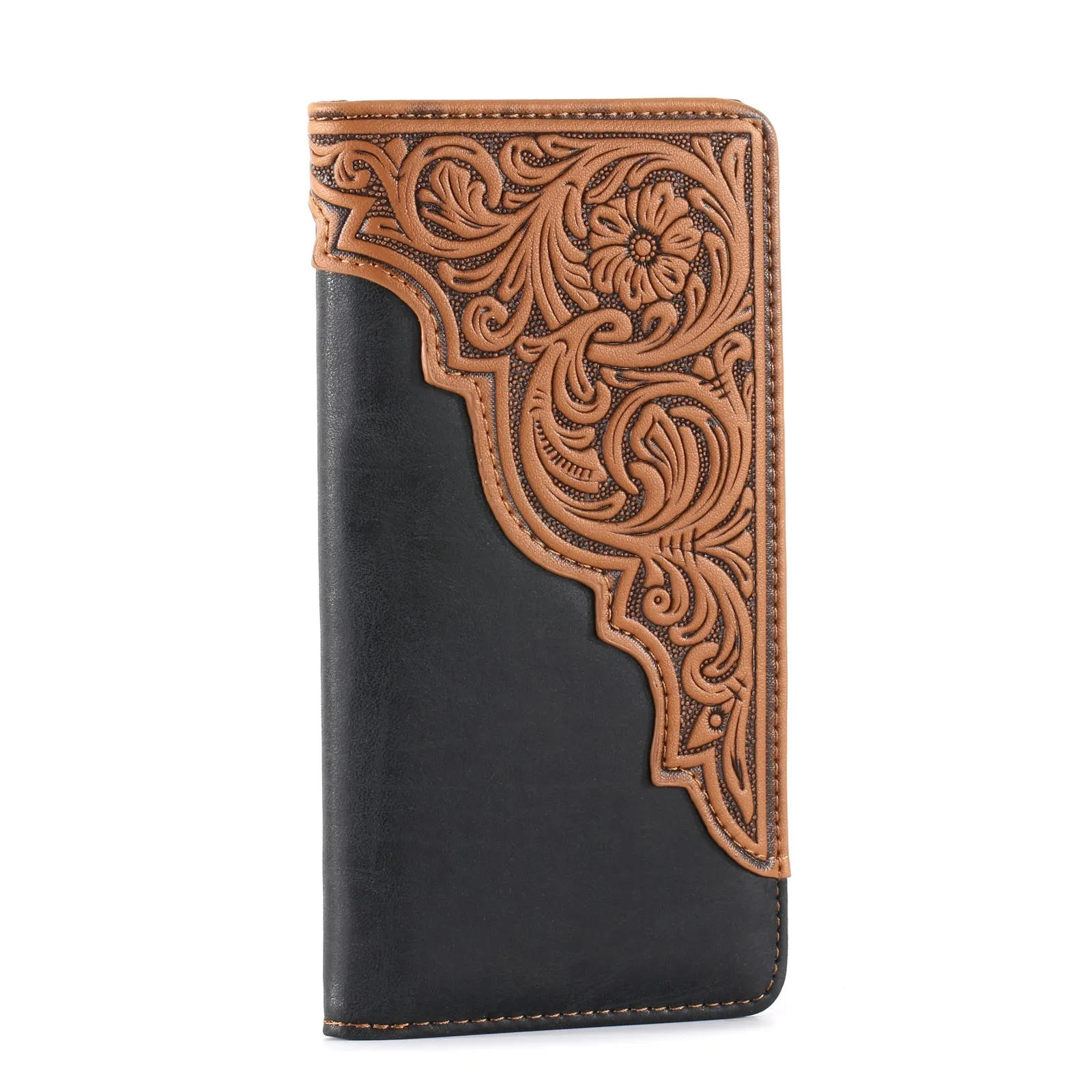 Montana West Tooled Floral Long Bifold Wallet