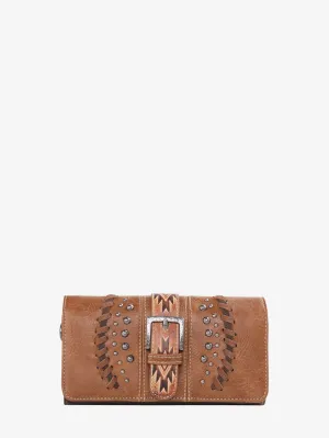 Montana West Whipstitch Aztec Buckle Wallet