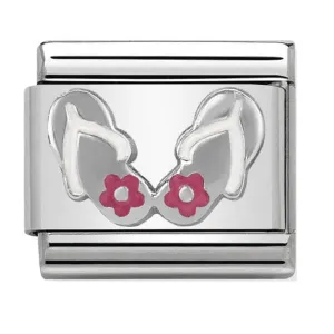 NOMINATION Link Silver and Enamel FlipFlops