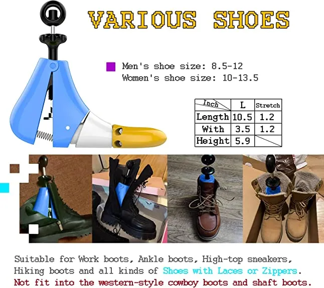 QEKMSY Cowboy Boot Stretcher for Men | 4 Way Shoe Stretcher Adjustable Length
