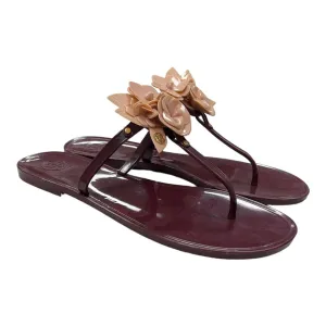 Tory Burch Jelly Logo Flower Sandals Flip Flops Size 9