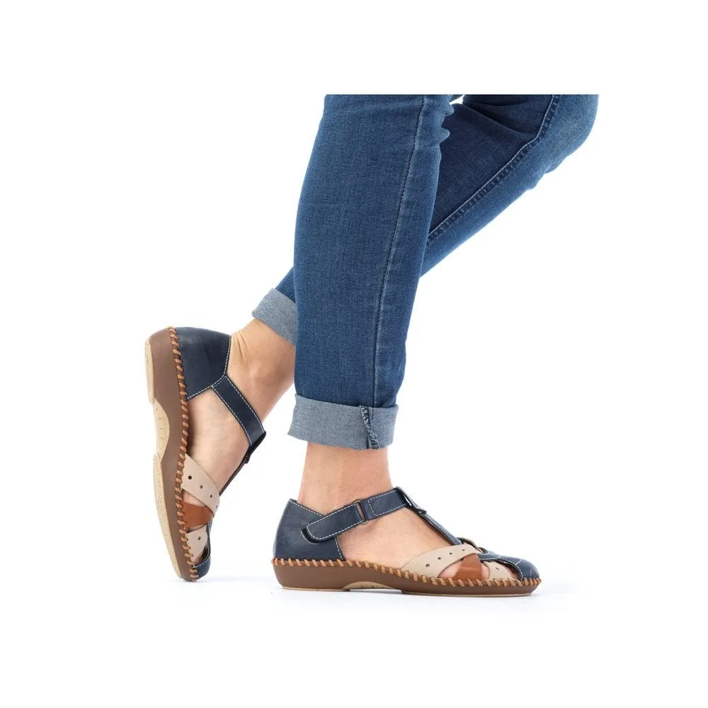 Womens Rieker Bur-Fastener Sandals Blue