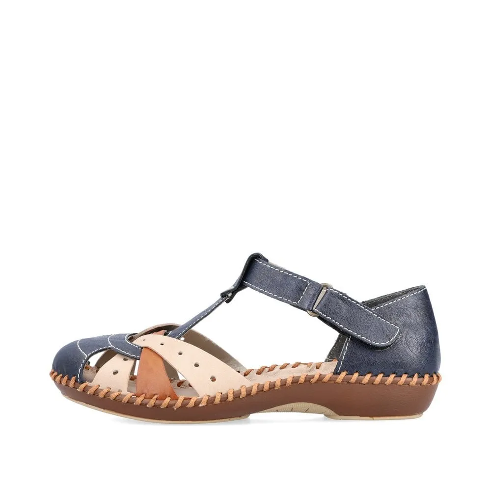 Womens Rieker Bur-Fastener Sandals Blue